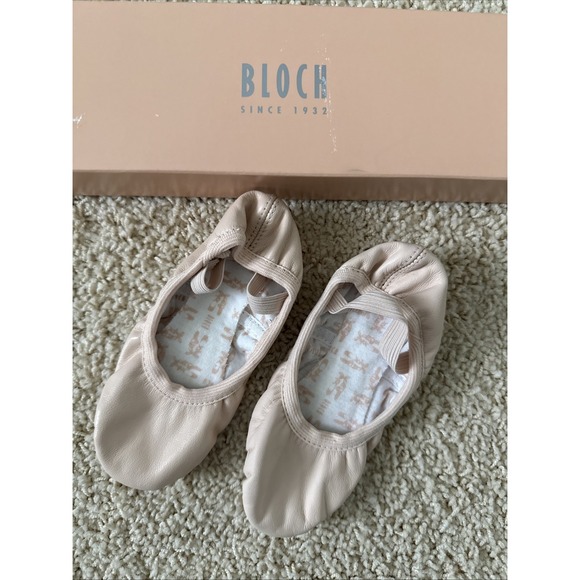 Bloch Other - Bloch Girls Pink Ballet Shoes Leather‎ Sole SO249G Giselle Sz 9.5/10 C READ